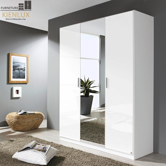 Tủ Quần Áo Gỗ Cao Cấp 3 Cánh Có Gương-TAKL016
