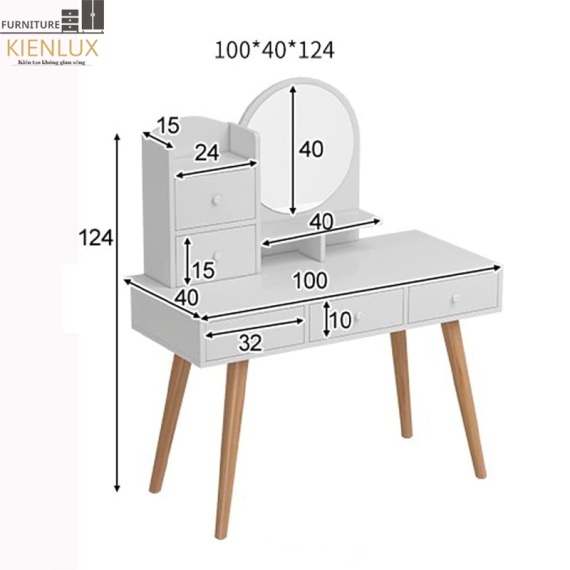 Bàn Trang Điểm Đẹp Gỗ Công Nghiệp MDF-BPKL002