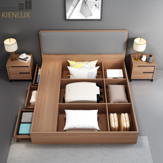 Giường Ngủ Đẹp Hiện Đại Bằng Gỗ Sang Trọng-GNKL009