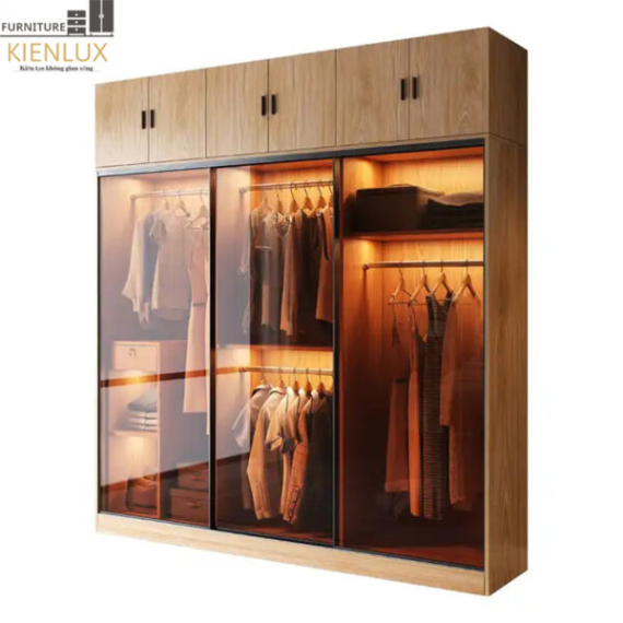 Tủ Quần Áo Cửa Lùa Cánh Kính Cao Cấp- KL005