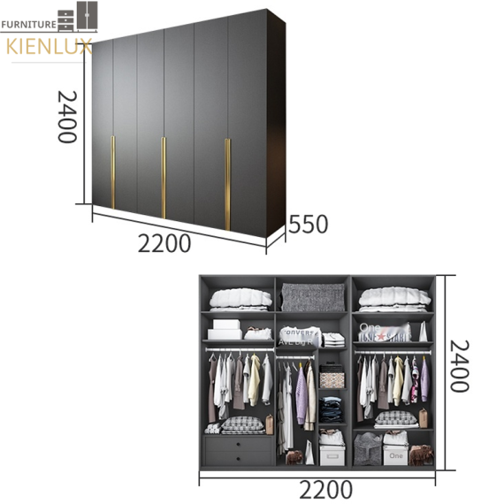 Tủ Quần Áo 6 Cánh-TAKL08