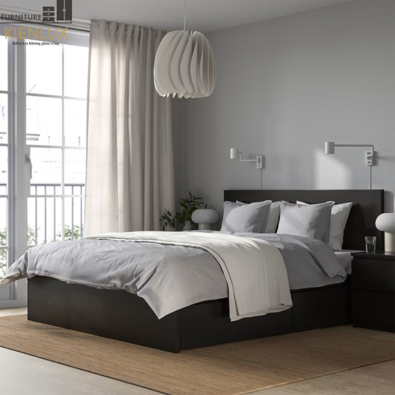 Giường Ngủ Đôi Gỗ Công Nghiệp Hiện Đại GNKL-025