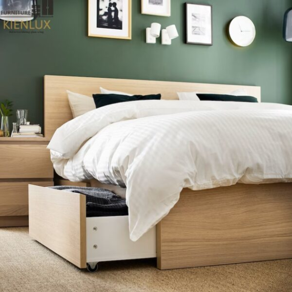Giường Ngủ Thiết Kế Hiện Đại Chất Liệu Gỗ Công Nghiệp GNKL-027