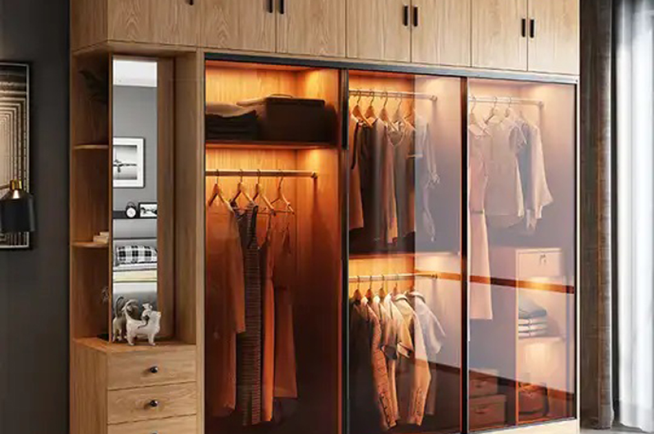 Tủ Quần Áo Cửa Lùa Cánh Kính Cao Cấp- KL005